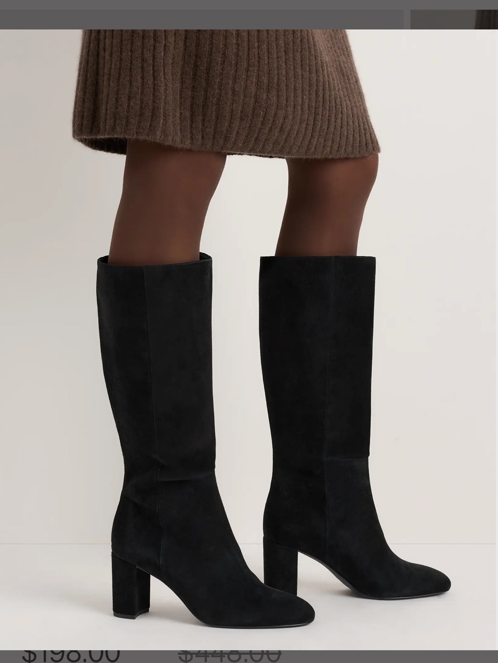 NEW Quince Italian Suede block heel boot Size 7